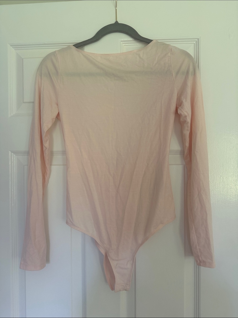 Reformation Pale Blush Pink Long Sleeve Bodysuit